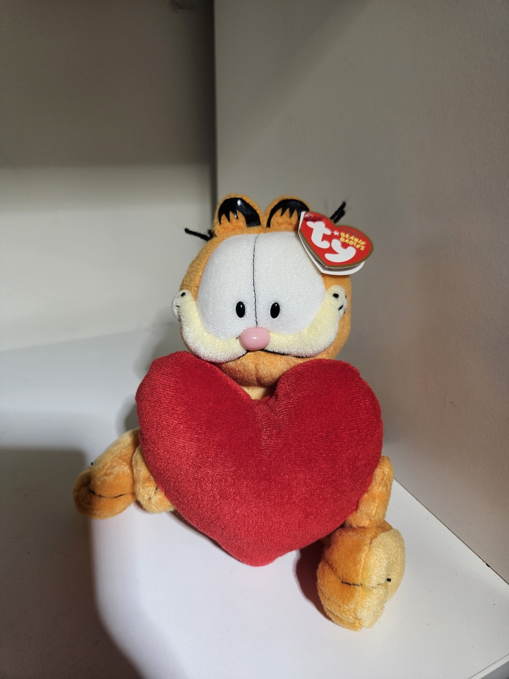 Ty Garfield Plush with Red Heart